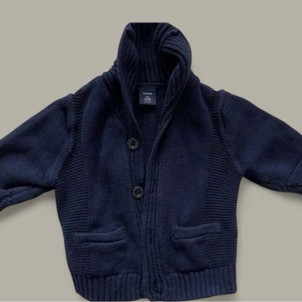 GAP Baby Navy Blue Cable Knit Sweater - 6 - 12 months